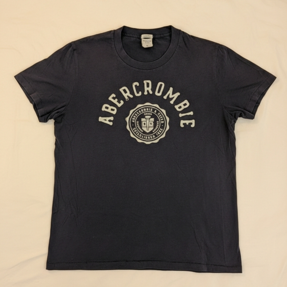 Vintage Abercrombie & Fitch Navy Blue Embroidered T-Shirt